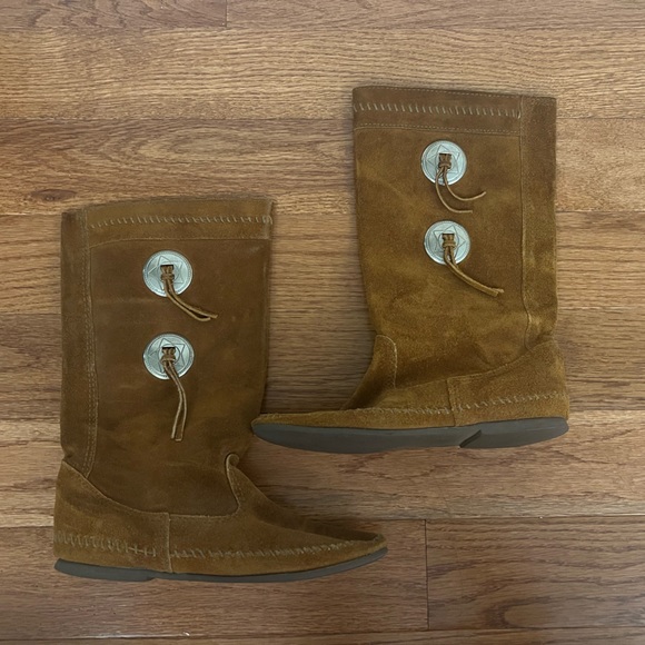 Vintage Suade Minnetonka Moccasin Boots - Picture 1 of 2